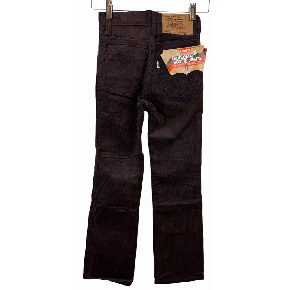 Vintage 80s Levi's Corduroy Saddleman Boot Cut Jeans Junior Size 10 Slim 23X25.5